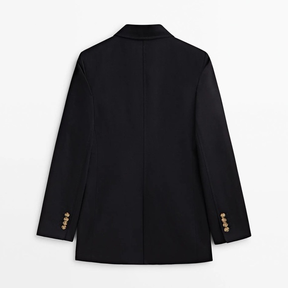 Massimo Dutti Double-breasted blazer in a cotton and linen blend NWT SZ 4 - Picture 6 of 6
